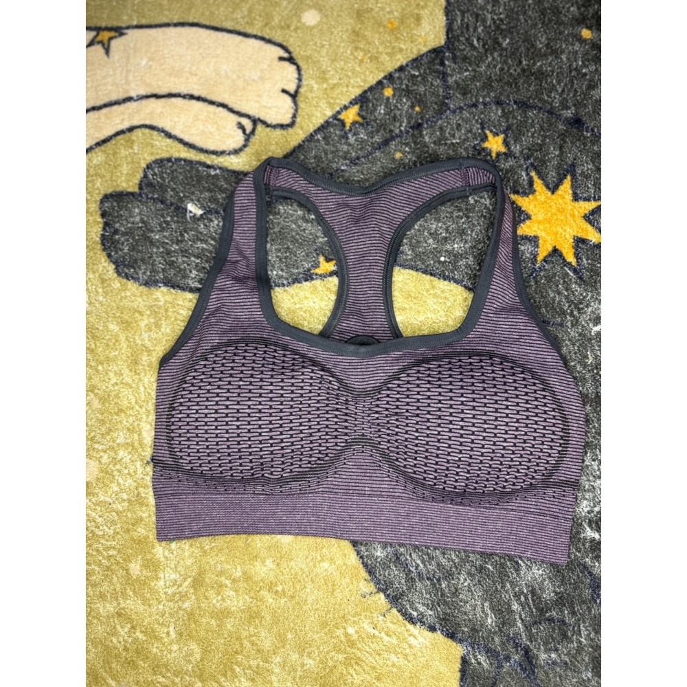 Gymshark Womens Purple Marl Seamless Racerback Keyhole Sports Bra Size Medium